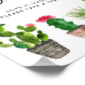 ボホウォーター色ポッテッドサボテンのデザー結婚トバー ポスター (角)