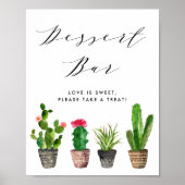ボホウォーター色ポッテッドサボテンのデザー結婚トバー ポスター (正面)