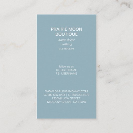 ボホウォーター色マクラメぶら下がったウォール 名刺 (裏面)