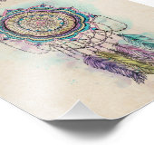 ボホウォーター色マンダラドリームキャッチャー フォトプリント            (角)