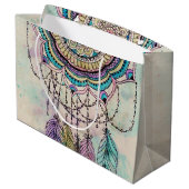 ボホウォーター色マンダラドリームキャッチャー ラージペーパーバッグ (裏面アングル)