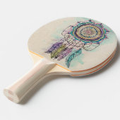 ボホウォーター色マンダラドリームキャッチャー 卓球ラケット (正面アングル)