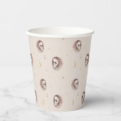 ボホウォーター色モンミーとベビーヘッジホッグパターン 紙コップ (正面)