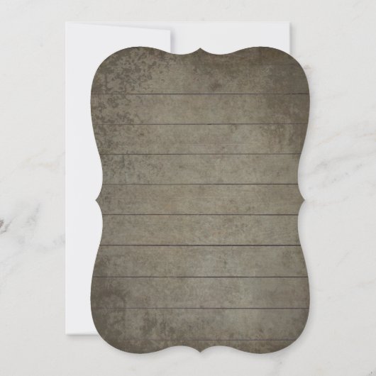 ボホウォーター色ユーカリの葉の素朴木 招待状 (裏面)