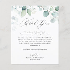 ボホウォーター色ユーカリ葉サンキューカード