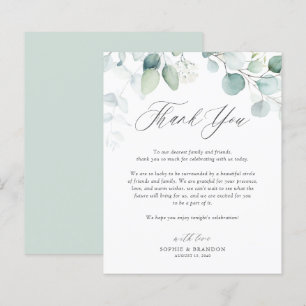 ボホウォーター色ユーカリ葉サンキューカード