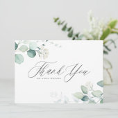 ボホウォーター色ユーカリ葉ス結婚ズ サンキューカード (スタンド正面)