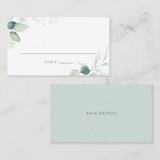 ボホウォーター色ユーカリ葉ス結婚プレイスCa プレイスカード (正面/裏面)
