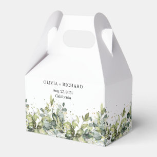 ボホウォーター色ユーカリ金ゴールド結婚式の引き出物箱 フェイバーボックス