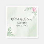 ボホウォーター色ユーカリ離れスグリーンバプテスマ スタンダードカクテルナプキン (正面)