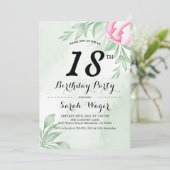 ボホウォーター色ユーカリ離れス18誕生日 招待状 (スタンド正面)