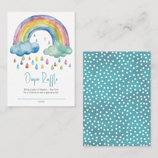 ボホウォーター色レインボーおむつラッフル エンクロージャーカード (正面/裏面)