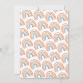 ボホウォーター色レインボーガールボーイ双子ベビーシャワー 招待状 (裏面)