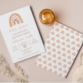 ボホウォーター色レインボーテラコッタベビーシャワー 招待状