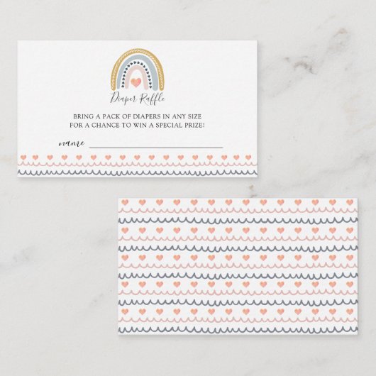 ボホウォーター色レインボーハートブックスフォーベビー エンクロージャーカード (正面/裏面)