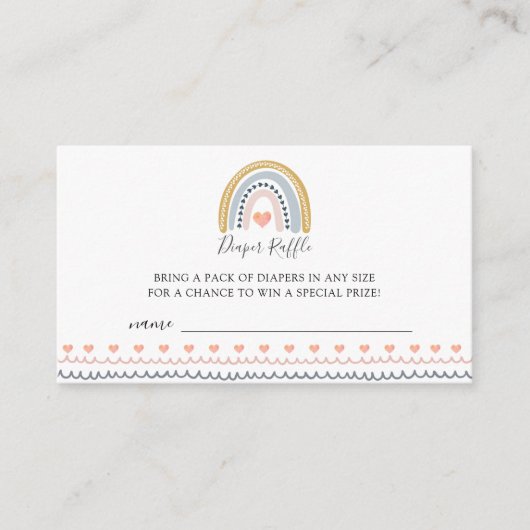 ボホウォーター色レインボーハートブックスフォーベビー エンクロージャーカード (正面)