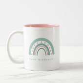 ボホウォーター色レインボーパーソナライズされた ツートーンマグカップ (左)