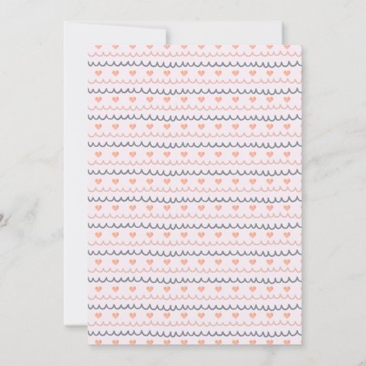 ボホウォーター色レインボーピンク赤ちゃんシャワー 招待状 (裏面)