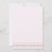 ボホウォーター色レインボーピンク赤ちゃんシャワーinvitati 招待状 (裏面)