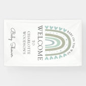 ボホウォーター色レインボーブルー男の子ベビーシャワー 横断幕 (横)