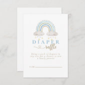 ボホウォーター色レインボーベビーシャワーおむつラッフル エンクロージャーカード (正面/裏面)