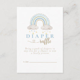 ボホウォーター色レインボーベビーシャワーおむつラッフル エンクロージャーカード