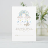 ボホウォーター色レインボーベビーシャワーおむつラッフル エンクロージャーカード (スタンド正面)