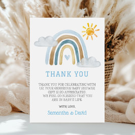 ボホウォーター色レインボーベビーシャワーサンキューカード サンキューカード