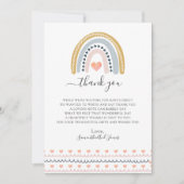 ボホウォーター色レインボーベビーシャワー サンキューカード (正面)