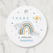 ボホウォーター色レインボーベビーシャワー フェイバータグ (正面)