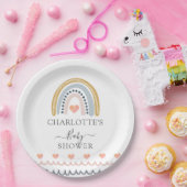 ボホウォーター色レインボーベビーシャワー ペーパープレート (パーティー)