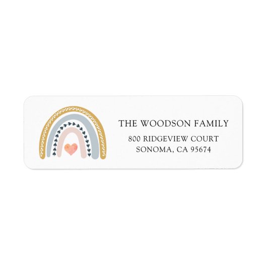 ボホウォーター色レインボーベビーシャワー ラベル (正面)