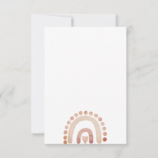 ボホウォーター色レインボーボーボーボーイベビーシャワーの招待 招待状 (裏面)