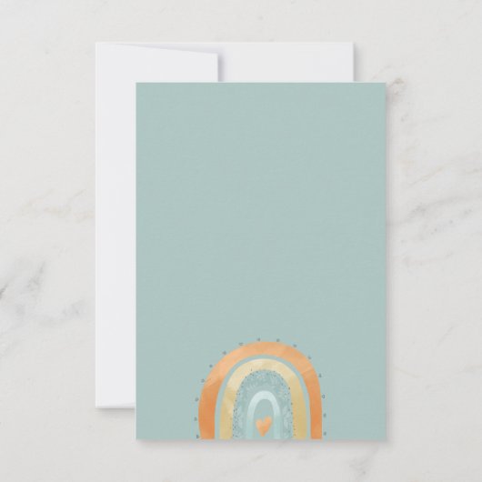 ボホウォーター色レインボーボーボーボーイベビーシャワー 招待状 (裏面)