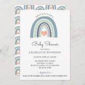 ボホウォーター色レインボーボーボーボーイベビーシャワー 招待状 (正面/裏面)