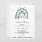 ボホウォーター色レインボーボーボーボーイベビーシャワー 招待状 (正面)