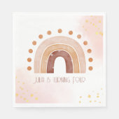 ボホウォーター色レインボー誕生日 スタンダードランチョンナプキン (正面)