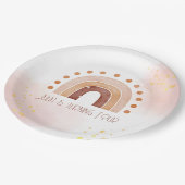 ボホウォーター色レインボー誕生日 ペーパープレート (アングル)