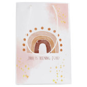 ボホウォーター色レインボー誕生日 ミディアムペーパーバッグ (正面)