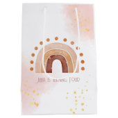 ボホウォーター色レインボー誕生日 ミディアムペーパーバッグ (裏面)