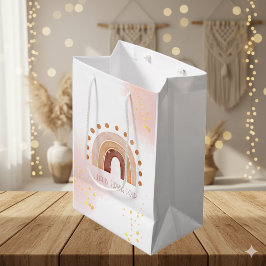 ボホウォーター色レインボー誕生日 ミディアムペーパーバッグ