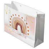 ボホウォーター色レインボー誕生日 ラージペーパーバッグ (正面アングル)