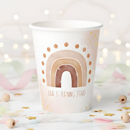 ボホウォーター色レインボー誕生日 紙コップ