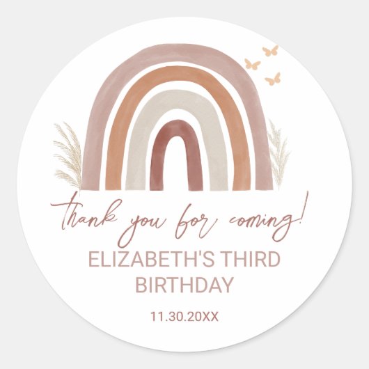 ボホウォーター色レインボー |ステッカーの好意に感謝 ラウンドシール (正面)