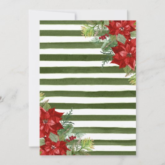 ボホウォーター色レッドポインセチア冬の結婚式 招待状 (裏面)