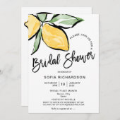 ボホウォーター色レモンシトラスグリーン夏 招待状 (正面/裏面)