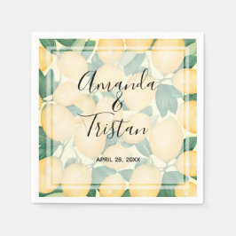 ボホウォーター色レモン緑 スタンダードカクテルナプキン