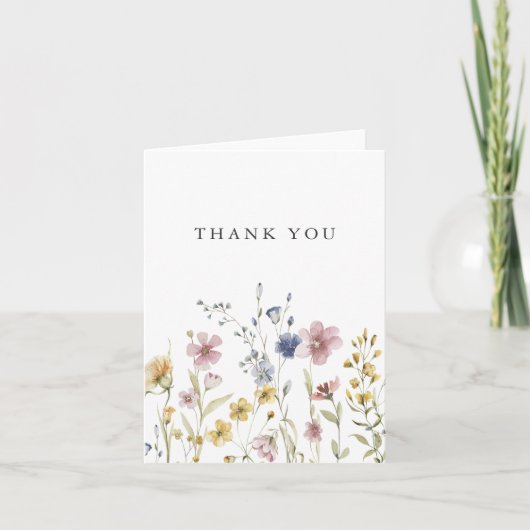 ボホウォーター色ワイルドフラワーありがとう サンキューカード (正面)