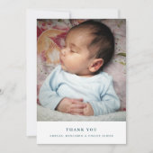 ボホウォーター色ワイルドフラワーシンプルベビー写真 サンキューカード (正面)