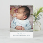 ボホウォーター色ワイルドフラワーシンプルベビー写真 サンキューカード (スタンド正面)
